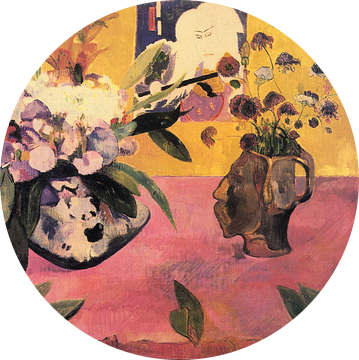 Stilleven met hoofdvormige vaas en Japanse houtsnede, Paul Gauguin - 1889