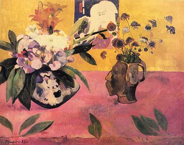 Nature morte avec vase en forme de tête et gravure sur bois japonaise, Paul Gauguin - 1889