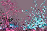 Japanese Wildflowers Meadow Landscape Painting by Mad Dog Art thumbnail