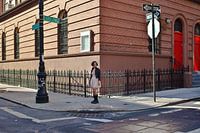 Femme sur un plateau de tournage à New York
