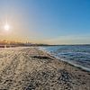 Coucher de soleil, chaises de plage sur la plage de Binz sur GH Foto & Artdesign