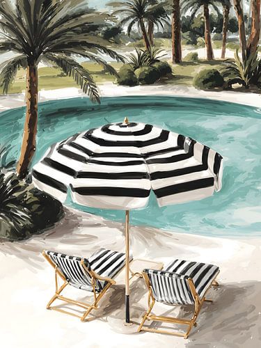 Tropical Poolside Relaxation Scene