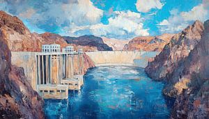 Hoover dam oil painting