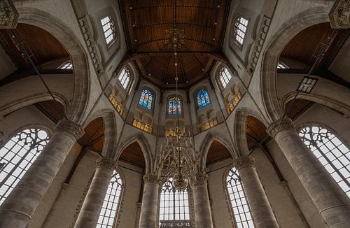 Het glas in lood van de Laurenskerk in Rotterdam
