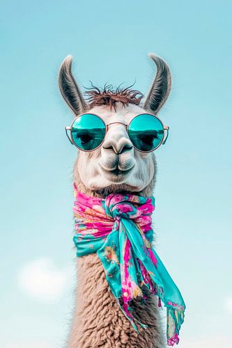 Stijlvolle lama met zonnebril