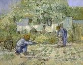 Die ersten Schritte, nach Millet, Vincent van Gogh, 1890 von Het Archief Miniaturansicht
