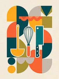 Abstrakte Kunst für die Küche in geometrischen Formen von STUDIO ARTSY