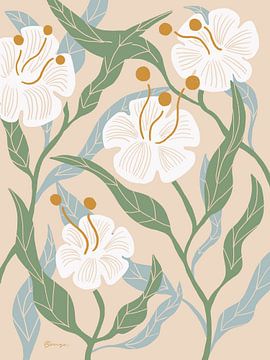 Witte bloemen van Anna Benge