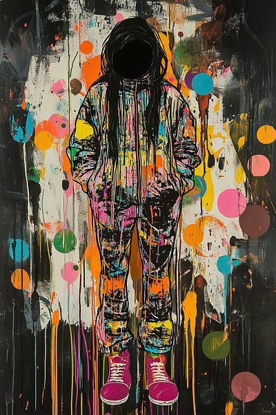 Splatter Silhouette van Blikvanger Schilderijen