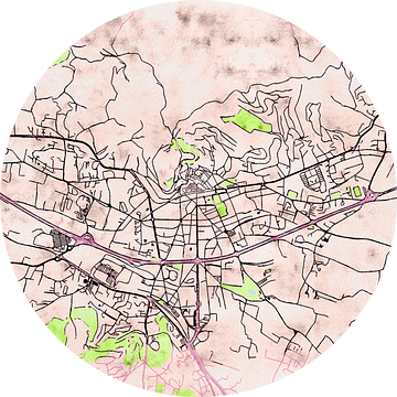 Kaart van Hyères in de stijl 'Soothing Spring' van Maporia