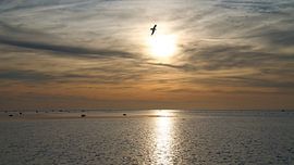 Zonsondergang op het strand van Poel, romantisch van Martin Köbsch