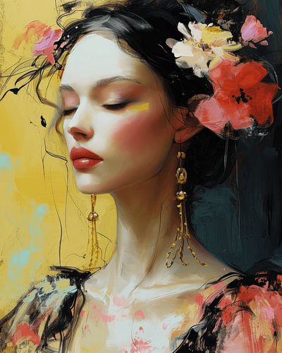 Kleurrijk modern portret