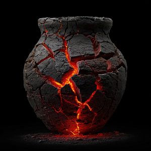 Lava in einer Steinvase