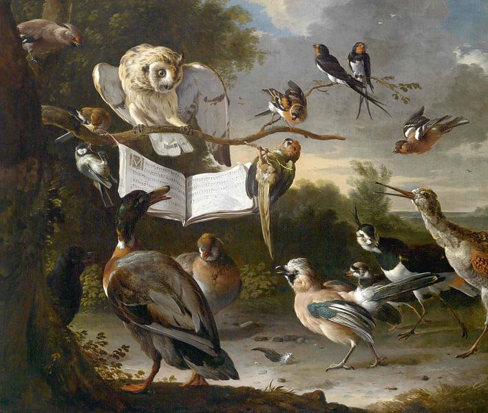 Vogelconcert, Melchior d'Hondecoeter van Meesterlijcke Meesters