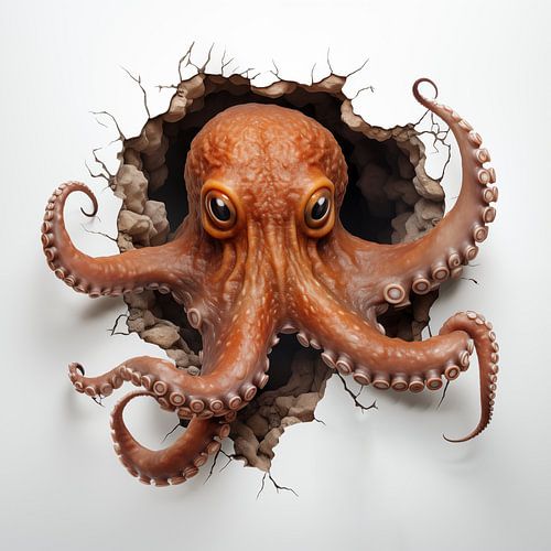 Oktopus von der Wand