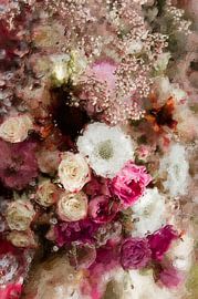 Blumen - rosa Blumenstrauß in Öl von Quay Art