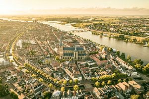 Kampen Frühlingsabend Luftbildpanorama