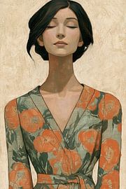 woman with flowers by Egon Zitter
