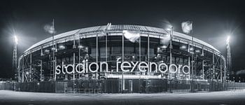Feijenoord Stadium 'de Kuip' Black and White Panorama 21:9