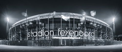 Stade Feijenoord 'de Kuip' Panorama noir et blanc 21:9