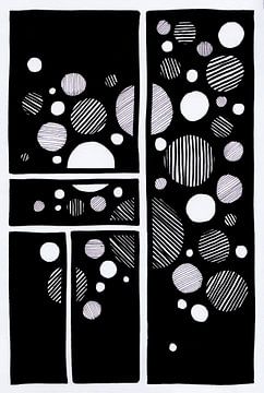 Schwarze und weiße Punkte 5 Frames Random von Patricia's Creations