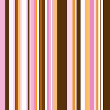 Striped art brown pink yellow van Patricia Verbruggen