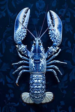 Lobster Delfts Blauw van But First Framing