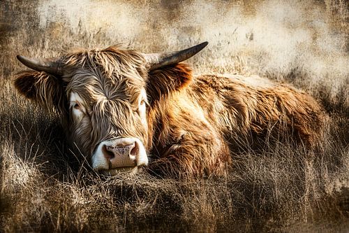 Rustende Schotse hooglander kunstfoto