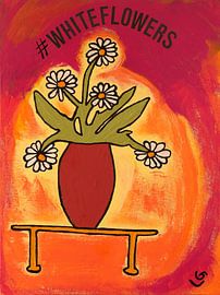 Witte bloemen van Linda Gerwat