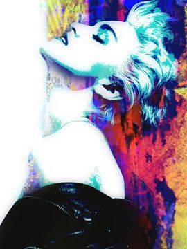 Madonna True Blue Abstrakt Portrait von Art By Dominic