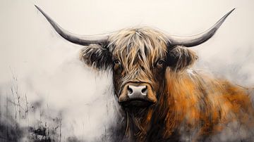 Scottish highlander by Vlindertuin Art