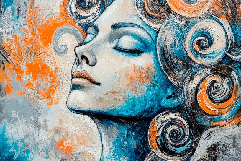 Träume in Farben: Eine stilvolle Frau von Poster Art Shop