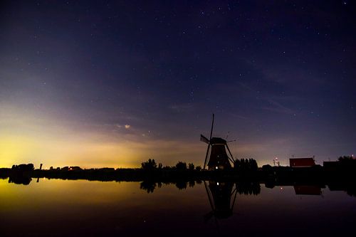 Kinderdijk Molen in de nacht 