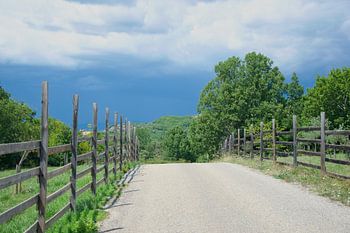 Une route de campagne à Labeaume