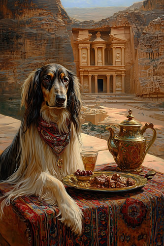 Afghan Hound in Petra