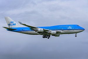Landung einer KLM Boeing 747-400M.
