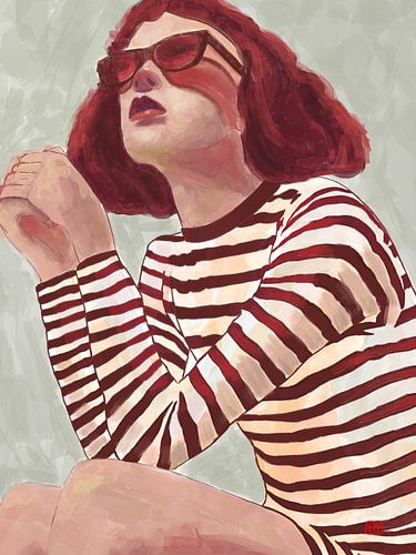 Sunbathing, portrait of a woman in the sun