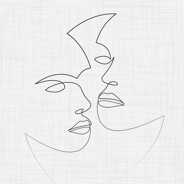 Faces line drawing by Color Square