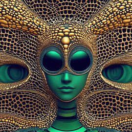 Alien mit Reptilienhaut von Ton Kuijpers