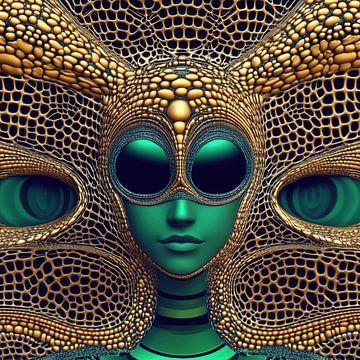 Alien met reptielenhuid van Ton Kuijpers