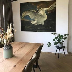 Klantfoto: De bedreigde zwaan, Jan Asselijn, op canvas