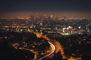 Los Angeles Skyline van Edwin Mooijaart