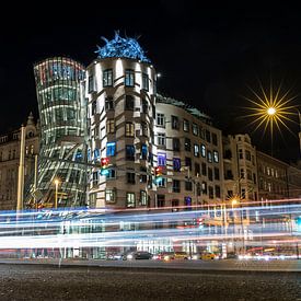 Dancing House in Prague in the evening by Marcia Kirkels