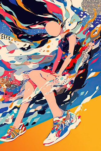 Frau mit Turnschuhen