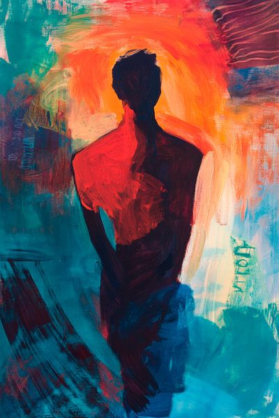 Silhouette im Farbrausch – Abstrakt von Poster Art Shop
