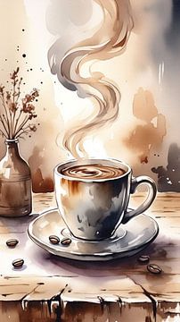 koffie en vaas van nayyara art