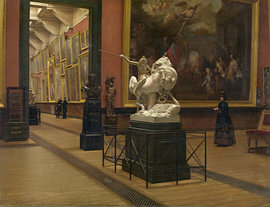 Henri Van Dyck - Interieur van het academiemuseum in Antwerpen, 1886 van Atelier Liesjes