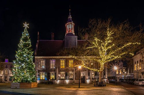 Oude stadhuis Schiedam met kerstboom
