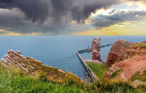Rotsen op het eiland Helgoland in de Duitse Noordzee