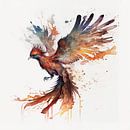 Phoenix Mythical Bird Watercolour Digital Art Fantasy by Preet Lambon thumbnail
